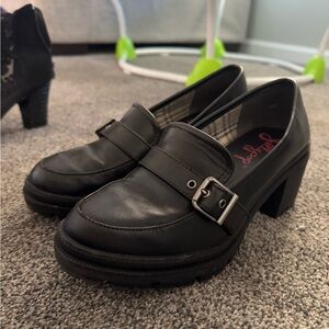 Jellypop Black Women's Loafers with Buckle